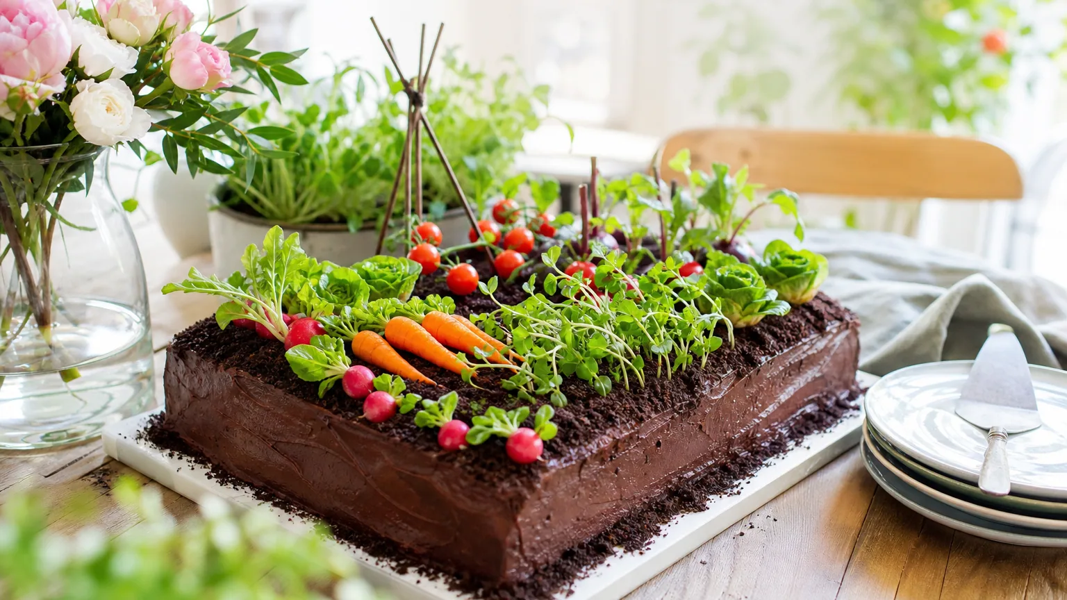 Avez-vous découvert le gâteau créatif en forme de jardin de légumes pour la fête des mères ?