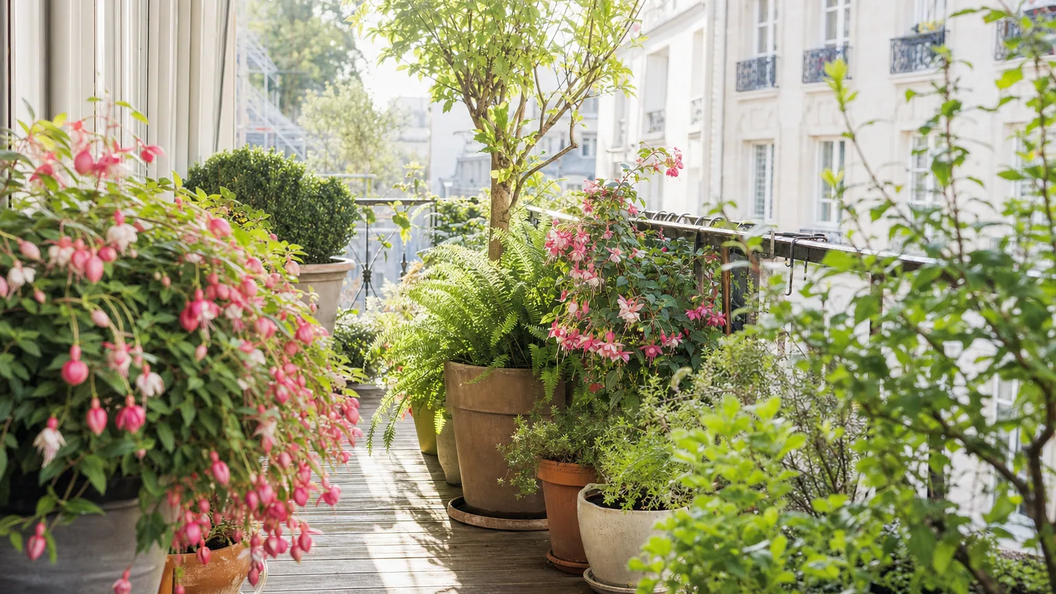 Un balcon fleuri tout l'été, même exposé au nord