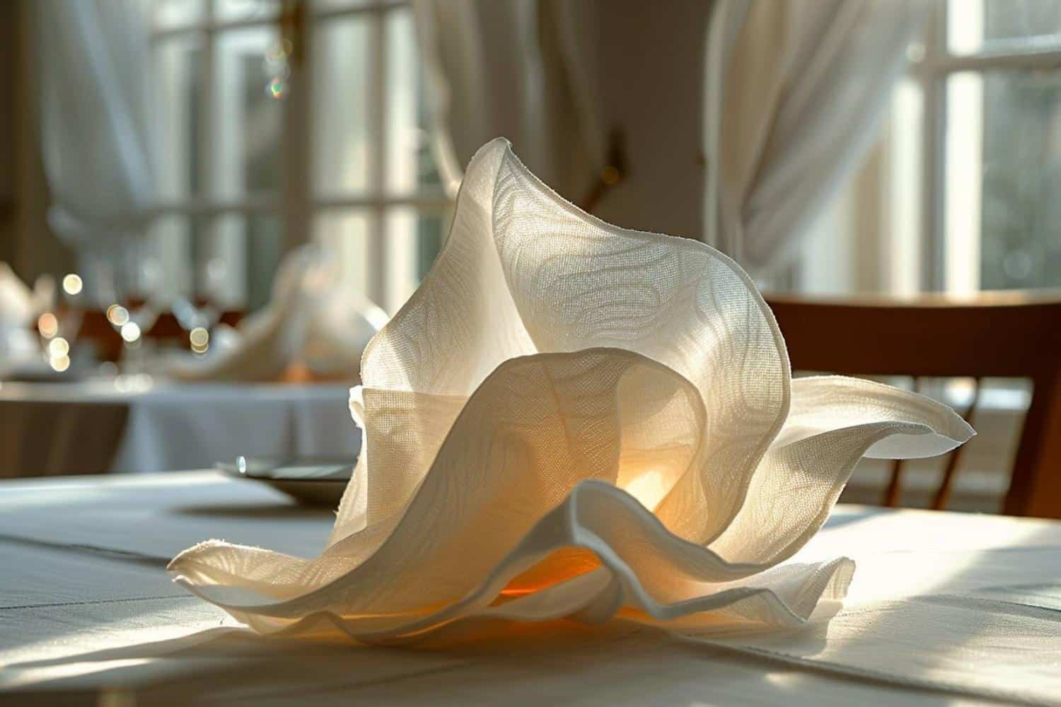 Comment réaliser un pliage de serviette en forme d’orchidée ?