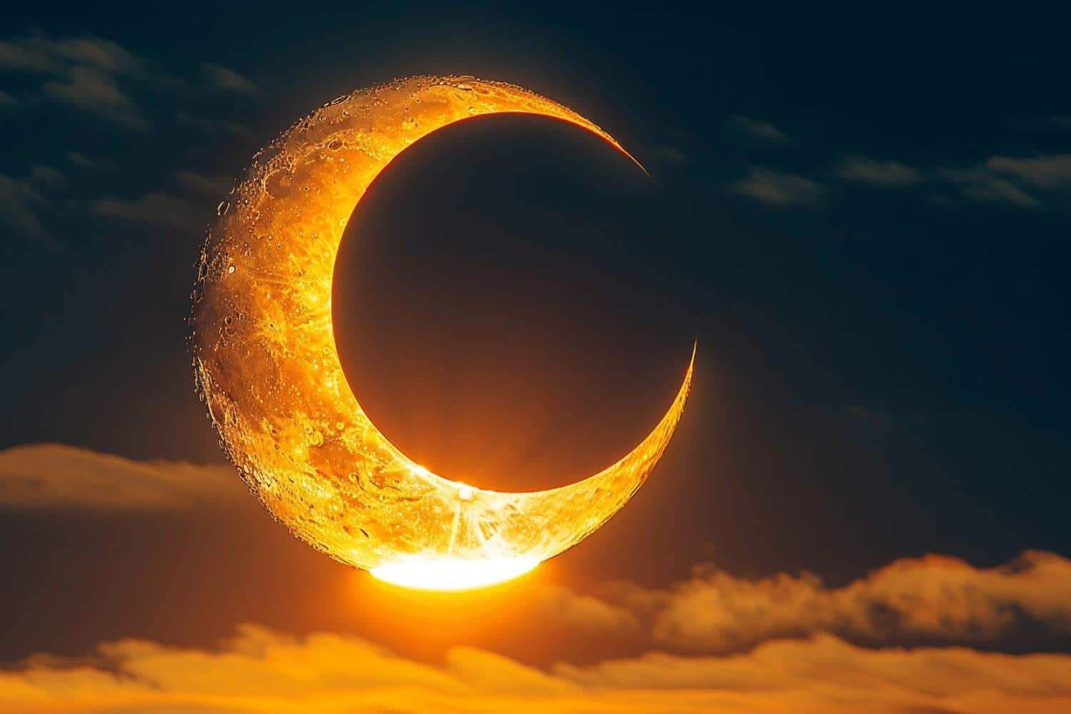 Découvrez des photos de l’éclipse solaire partielle de mars, où la lune se lève devant le soleil