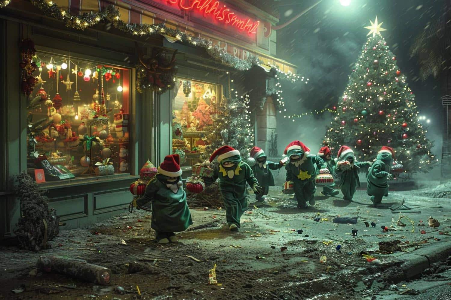 Des Grinchs de la vie réelle dérobent les décorations de Noël d’un commerce à Long Beach