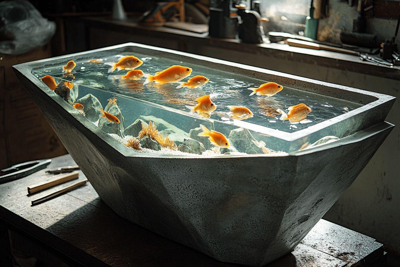 une idée géniale : construire un aquarium en ciment