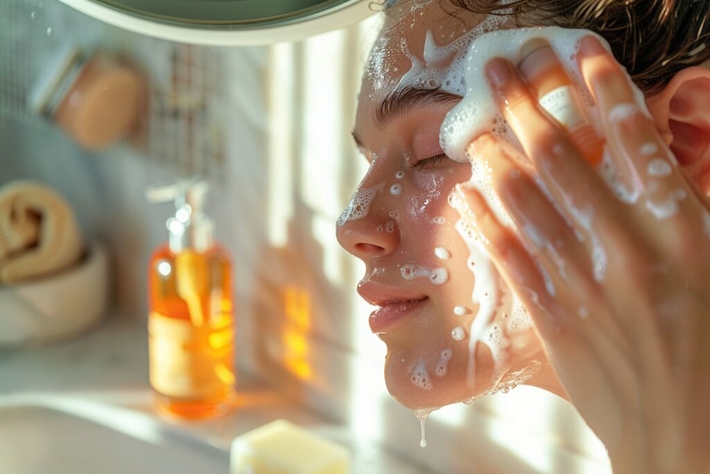 2 : N’oubliez jamais de vous laver le visage le matin