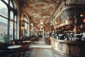 À Paris, un café s’est installé dans une ancienne crèmerie aux magnifiques plafonds Art Déco