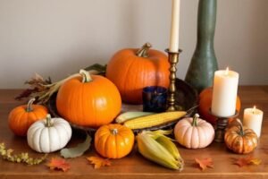 Astuce légumes : embellir votre décoration avec des courges et du maïs coloré