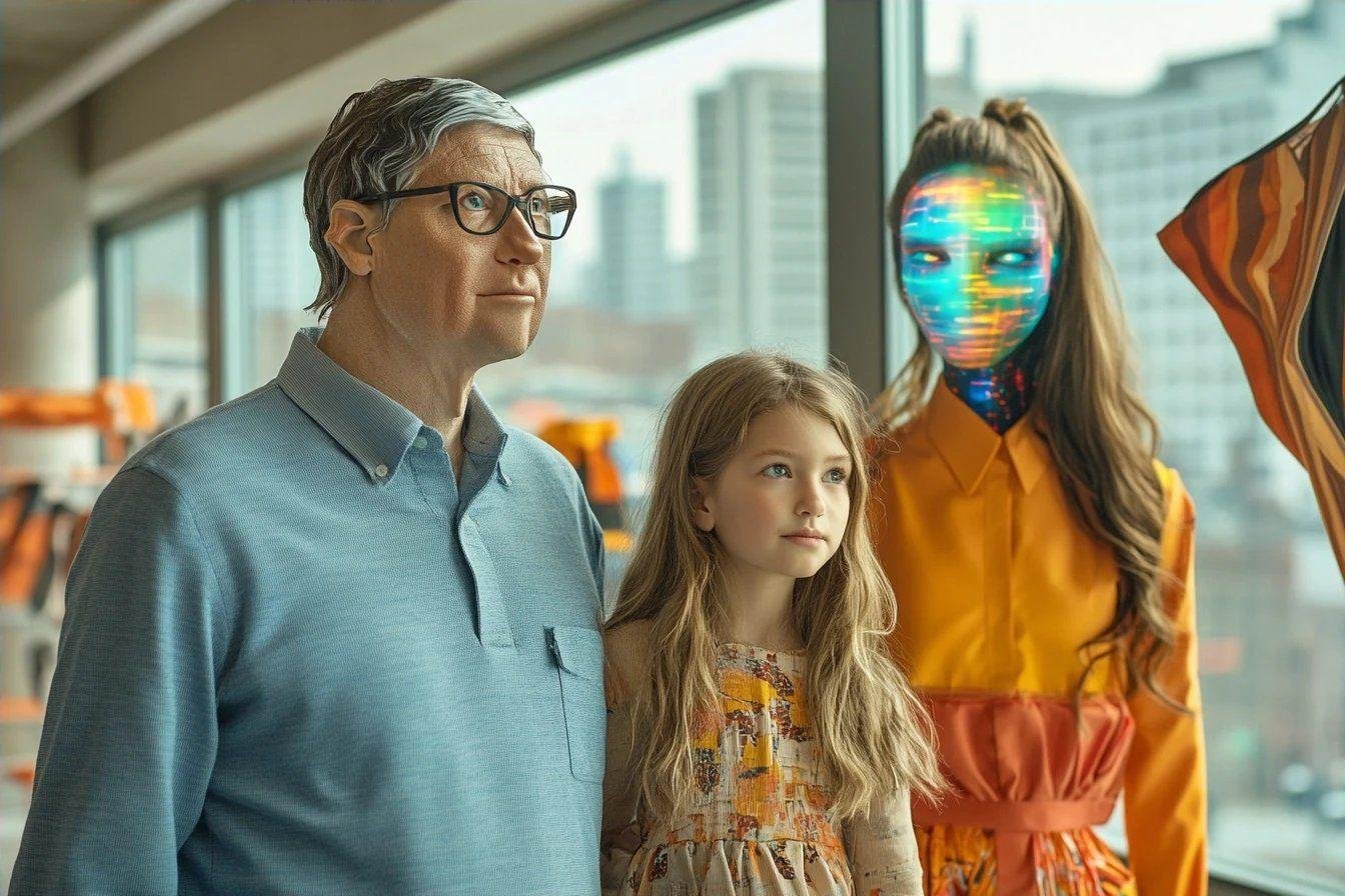 Bill Gates fait équipe avec sa fille pour une journée dans la startup de mode AI Phia, en espérant ne rien casser