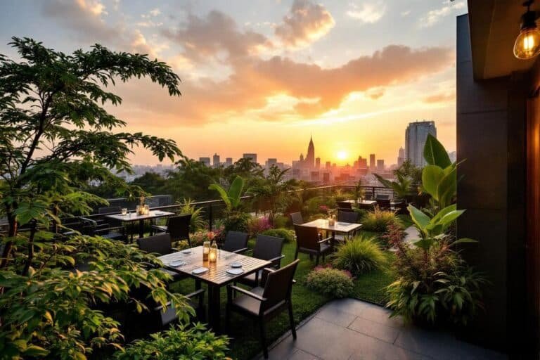 ce jardin terrasse d’Adam Robinson évoque une oasis de luxe