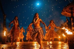 Des hālau de Maui présentent la danse hula ancestrale lors de la nuit kahiko du Merrie Monarch 2025
