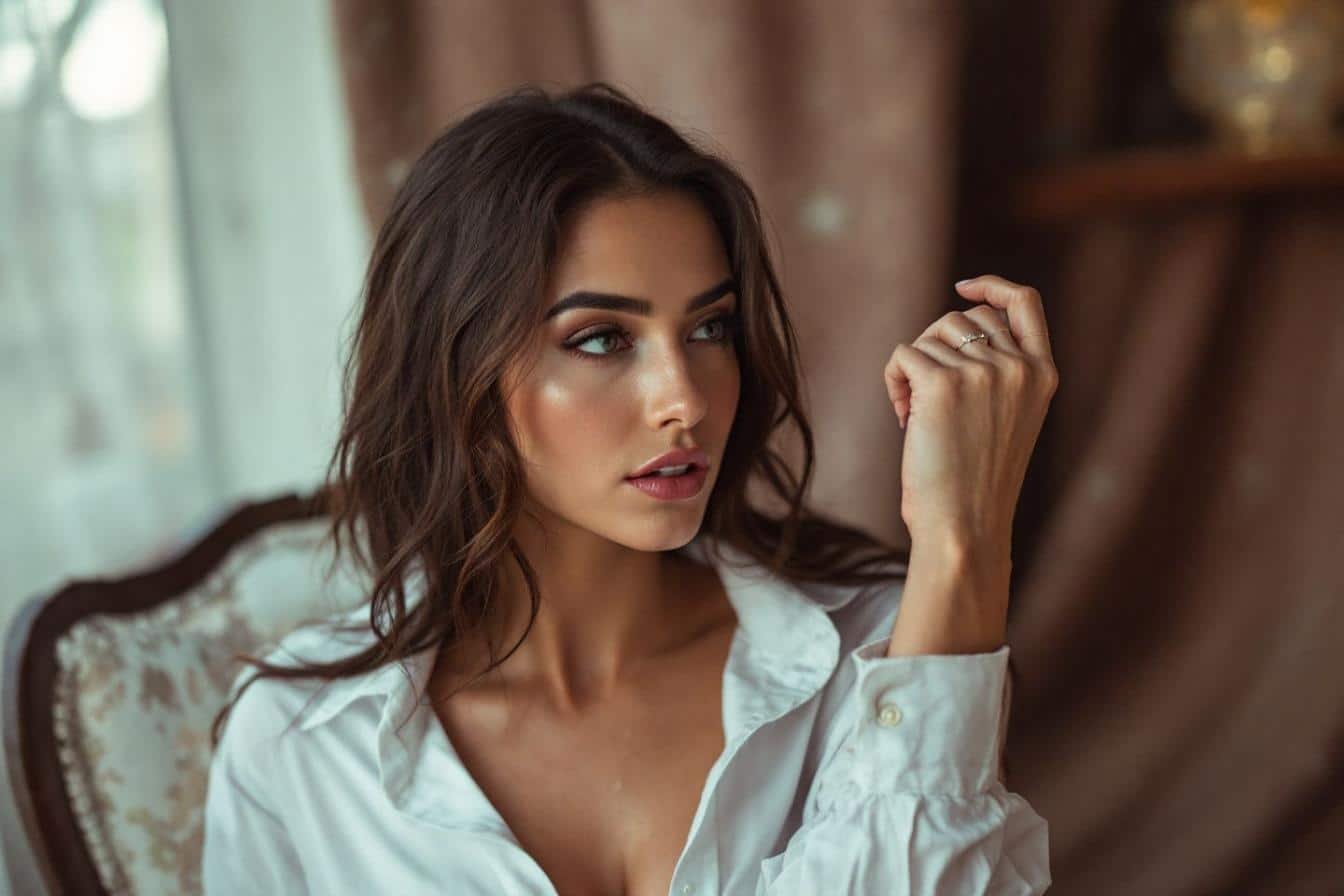 Hailey Bieber enfile une chemise déboutonnée qui ne laisse que peu de place à l’imagination