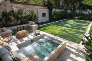 J’ai investi 40 000 £ dans mon jardin : maintenant, il comprend un terrain de football et une baignoire extérieur