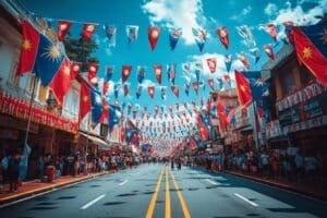 la fièvre de la fête nationale monte en Malaisie avec le jalur gemilang embellissant chaque recoin