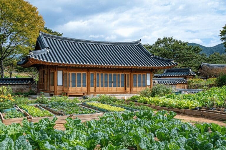 La maison Pojeon s’entoure d’un jardin potager au cœur de la Corée du Sud
