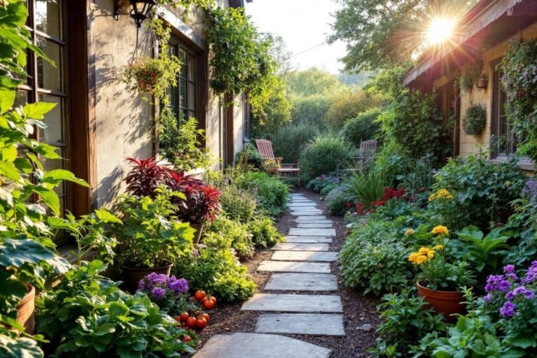 les joies simples d’un jardin de légumes sur le perron