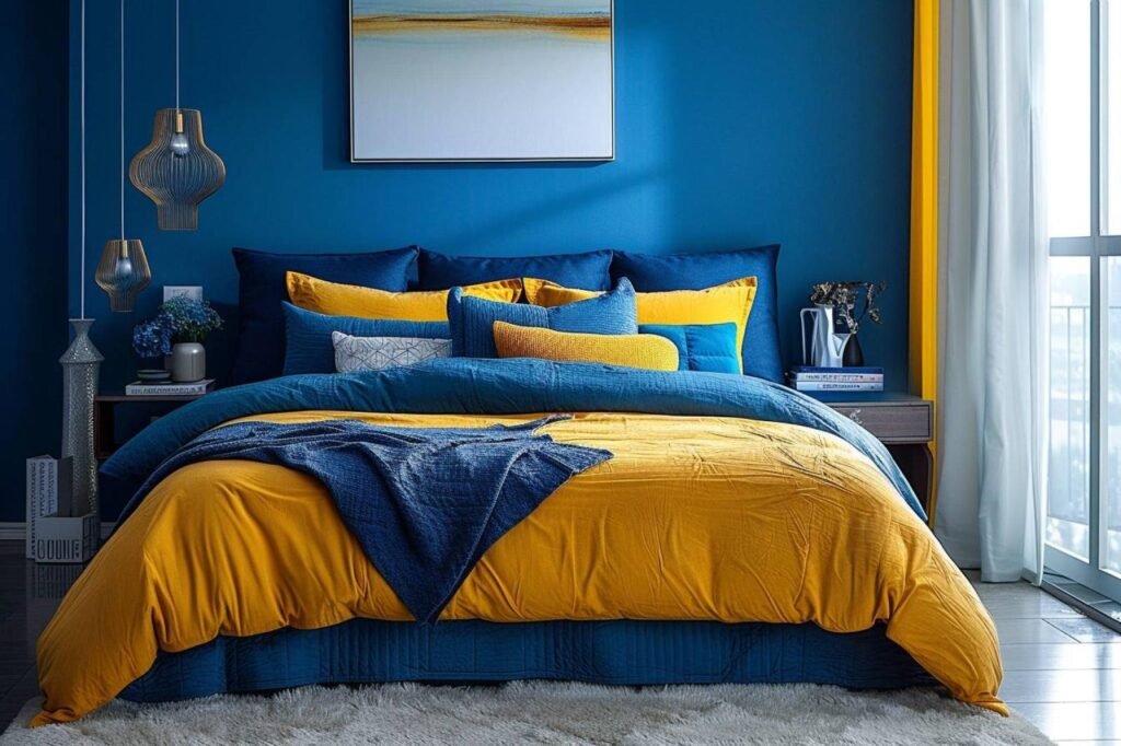 Chambre bleu canard et jaune : l'élégance audacieuse décryptée