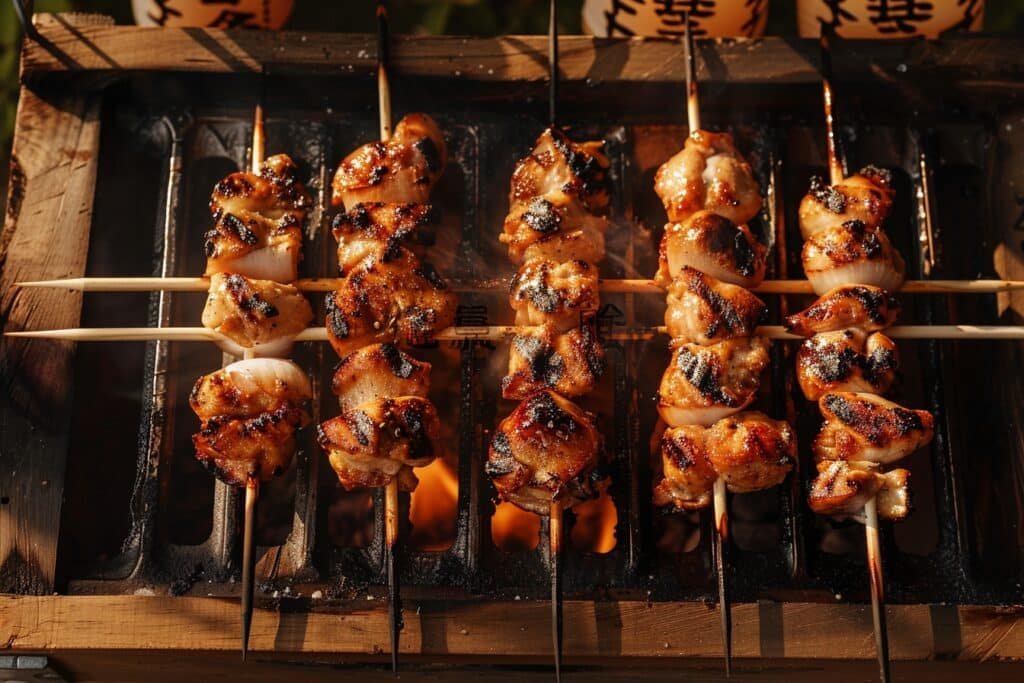 Préparation du yakitori