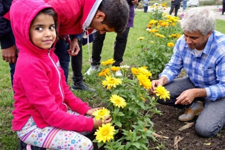 Rishi Sunak salue l’initiative des guides pour leur décoration du jardin d’un foyer de soins à Northallerton