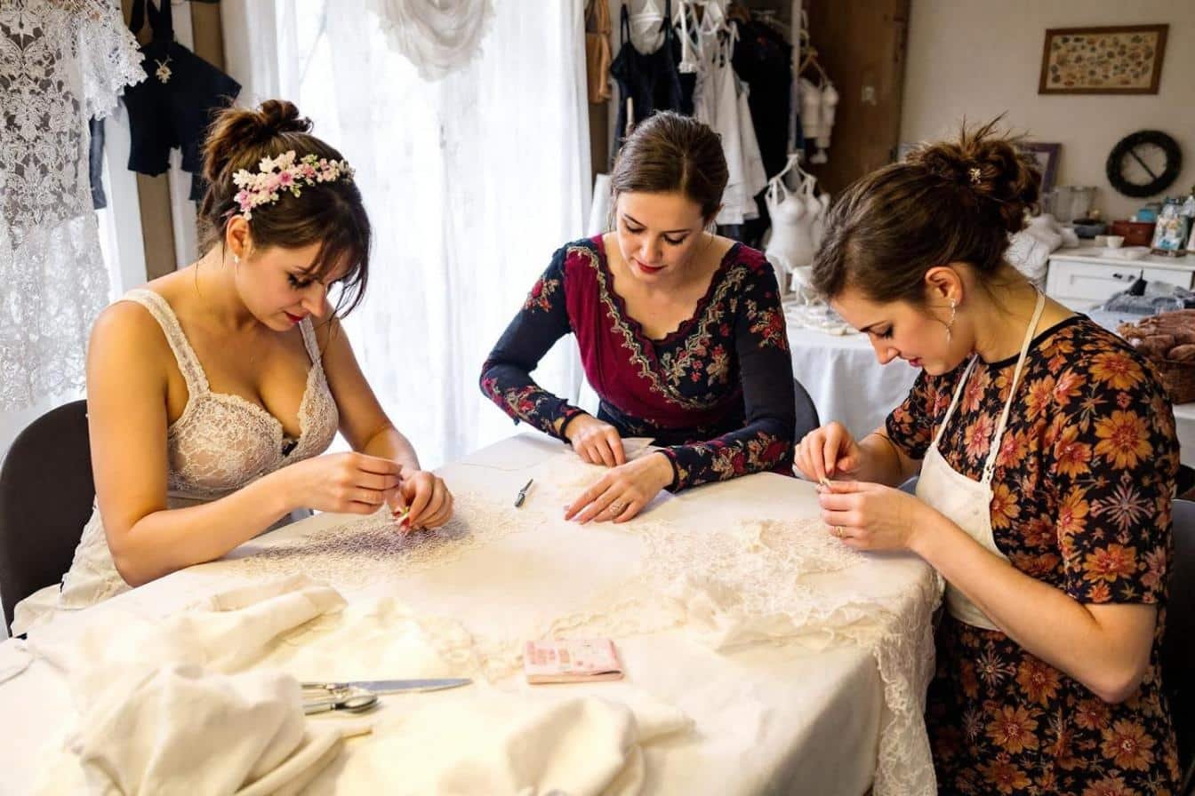 Un village de femmes polonaises transforme leur art de la dentelle, passant des bonnets à la lingerie raffinée