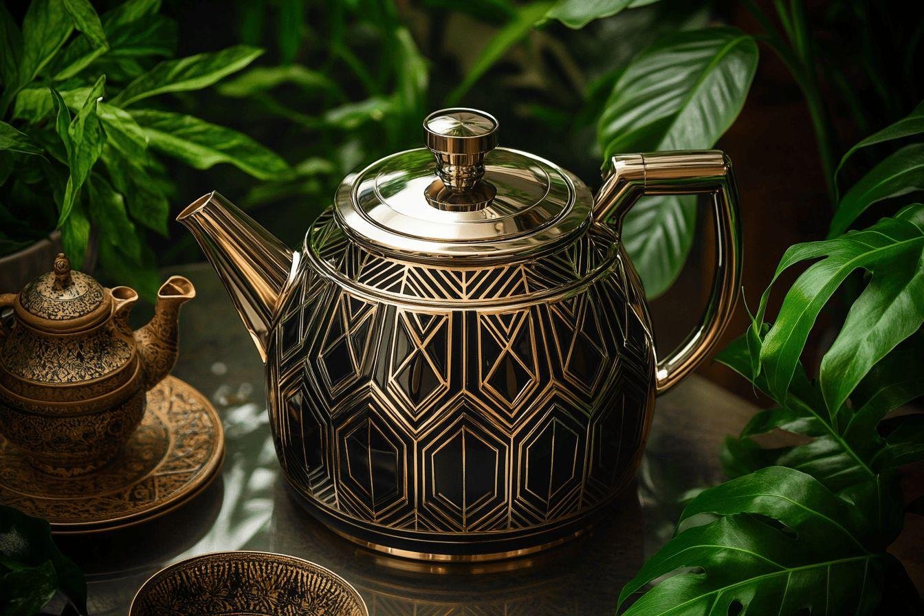Une bouilloire au design art déco qui séduit les passionnés de thé, actuellement en promotion à -25% !